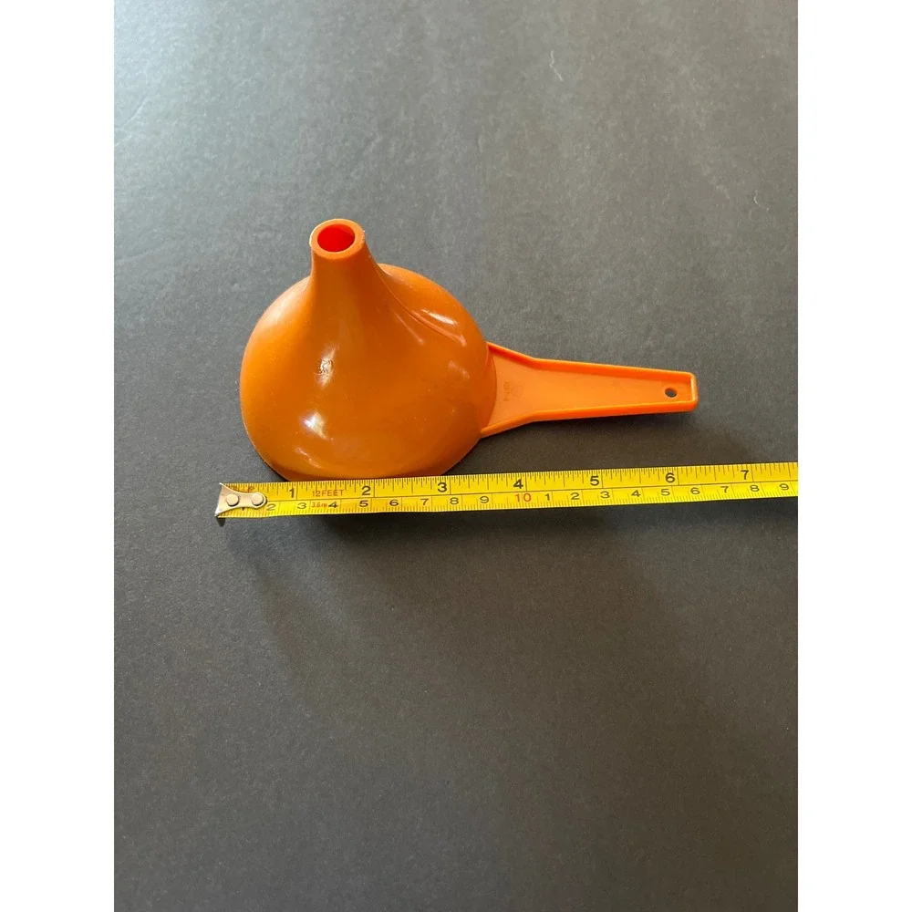 Vintage Tupperware Orange Funnel Long Handle Kitchen Tool 1227-4 Retro